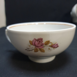 Часть чайного сервиза "Розовая роза", фарфор, СССР, на 5 персон, 12 предметов. Картинка 14